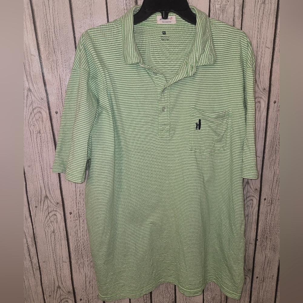 johnnie-O PREP-FORMANCE Golf Performance Polo Shirt XL GREEN Striped